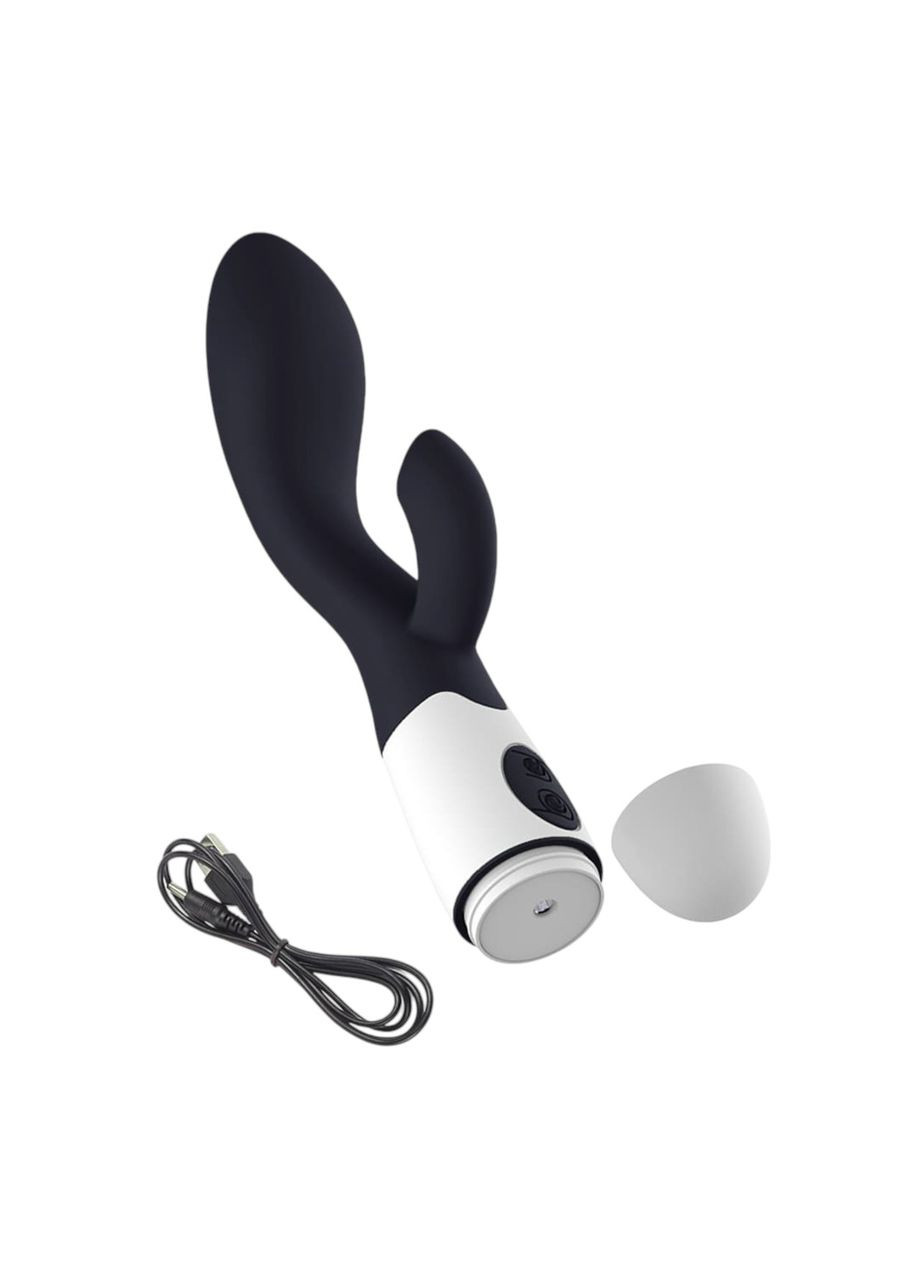 Вібратор Кролик Rabbit подвійний для вагінально-кліторальної стимуляції, Акумулятор, Чорного кольору No Brand (332769625)