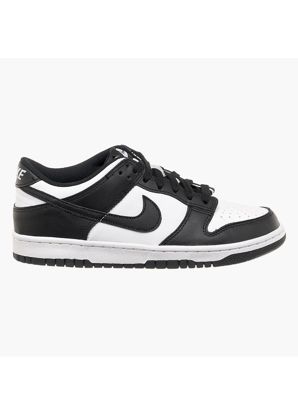 Кроссовки женские Dunk Low Retro White Black (Gs) (CW1590-100) Nike чёрно-белые демисезоны (369774913)