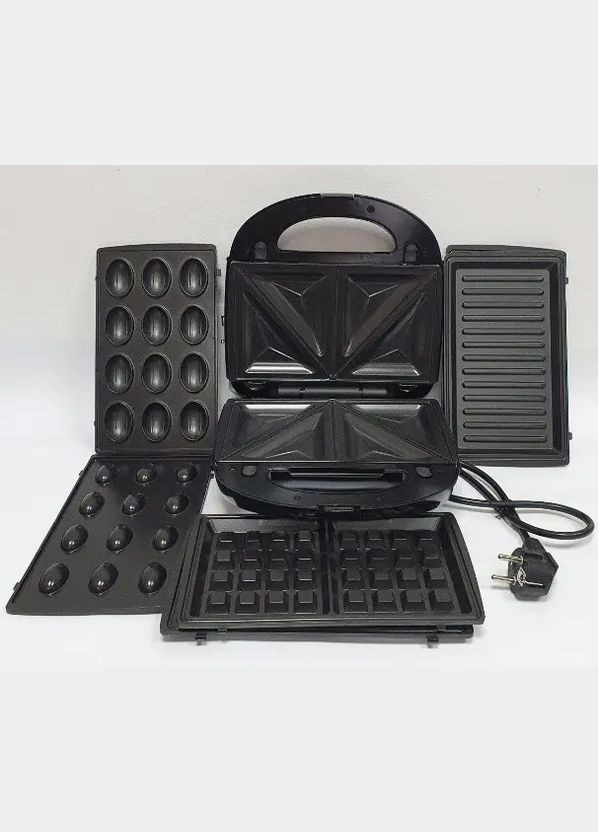 Электрогриль мультимейкер RB-5408 4в1 орещница бутербродница бельгийская вафля гриль 2200 Вт Rainberg (297331640)