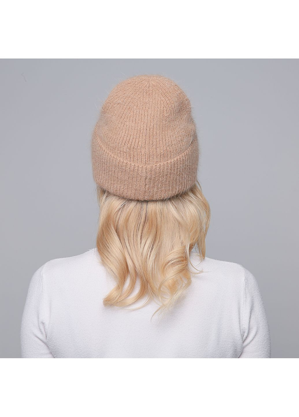 Шапка біні жіноча ангора бежева RACHEL LuckyLOOK 980-779 (322792451)