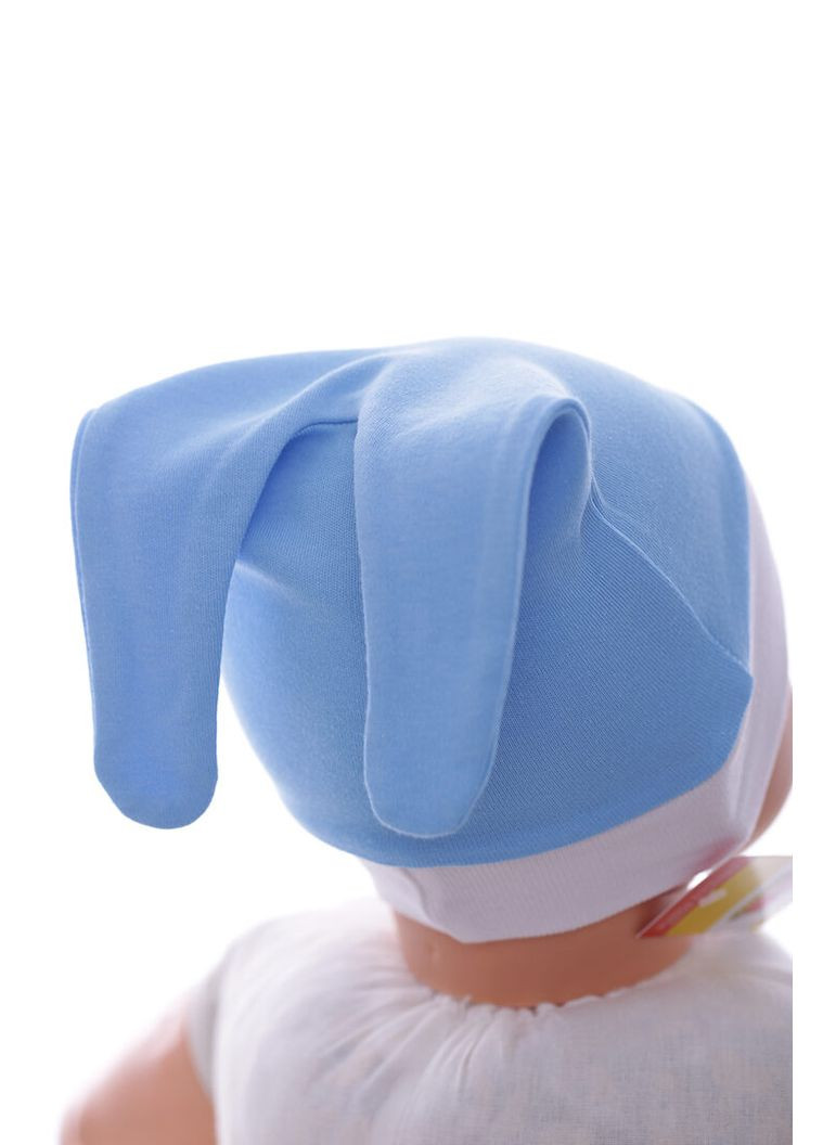 Шапка для хлопчика Заєць інтерлок синій 0м+ (39627) BABYKROHA (317042801)