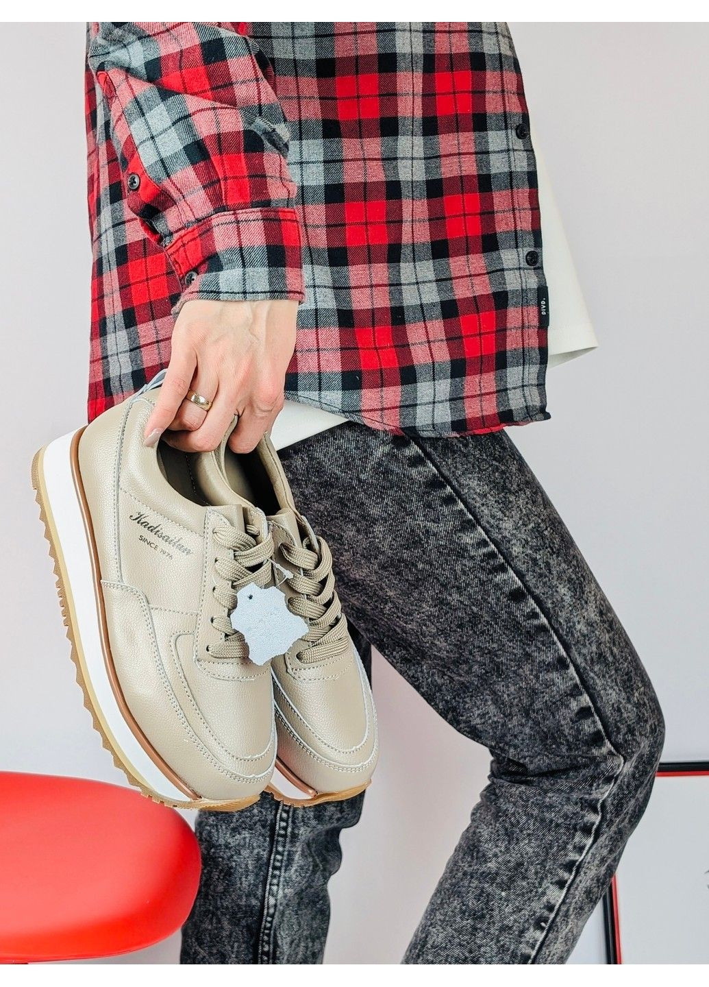 166 Кросівки Шкіряні Бежеві KDSL бежеві демісезони (291455836)