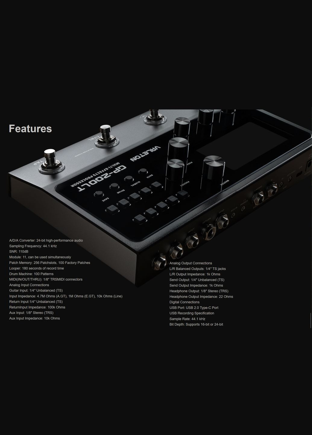 Гітарний процесор ефектів GP-200LT Valeton (324216437)