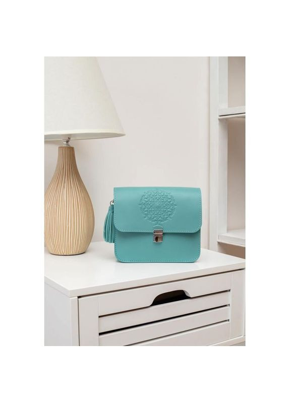 Сумка кросс-боди через плечо из натуральной кожи женская для документов и для телефона маленькая Бирюзовый 40168 BlankNote (361970411)