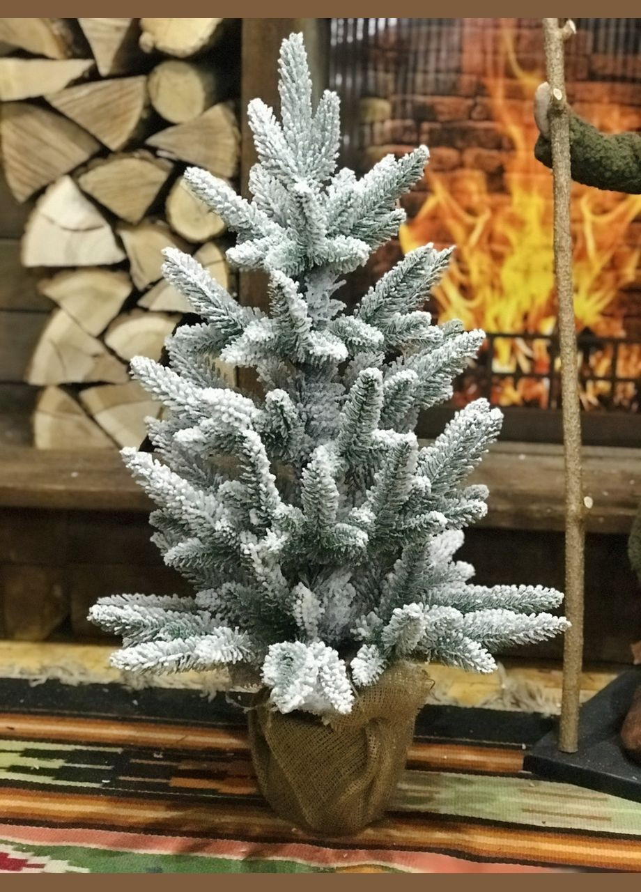 Ялинка Classic лита в мішковині 70 см засніжена HVOYA (328606432)