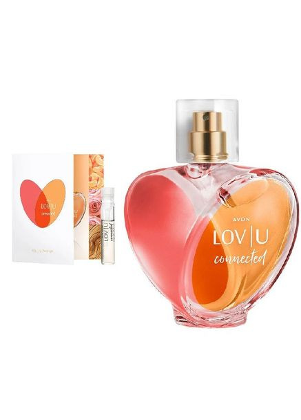Парфумерна вода Lov U Connected для Неї — листівка з пробним зразком 0.6 мл Avon (317583404)