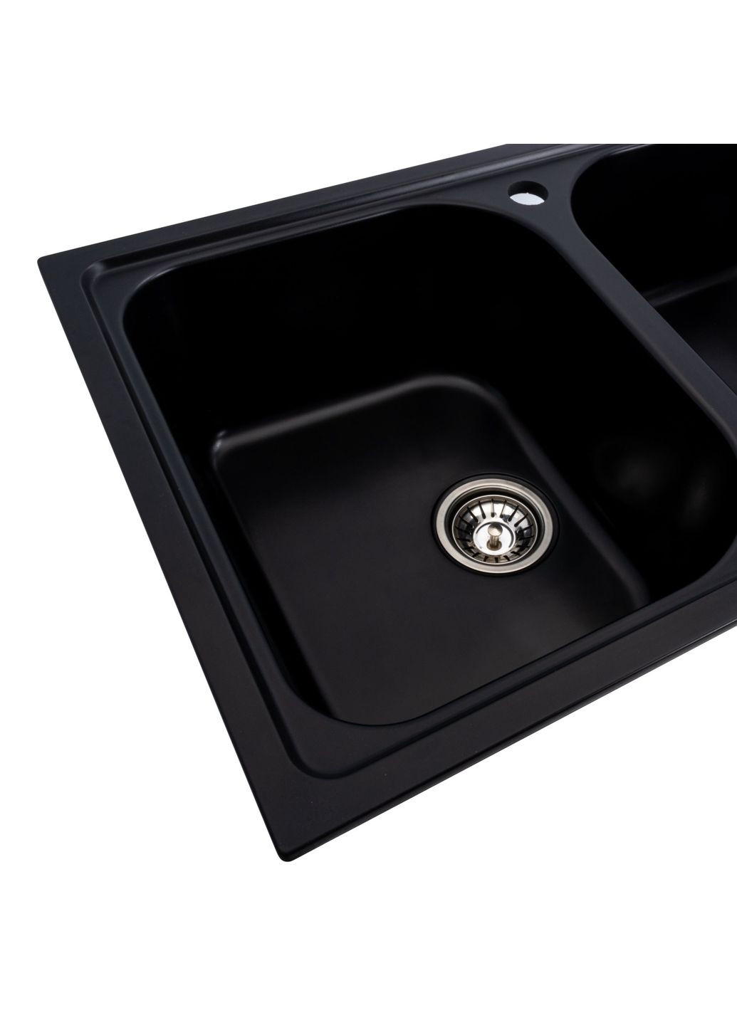Гранітна мийка для кухні 7950 Equatoria матовий Чорний Platinum (277697136)