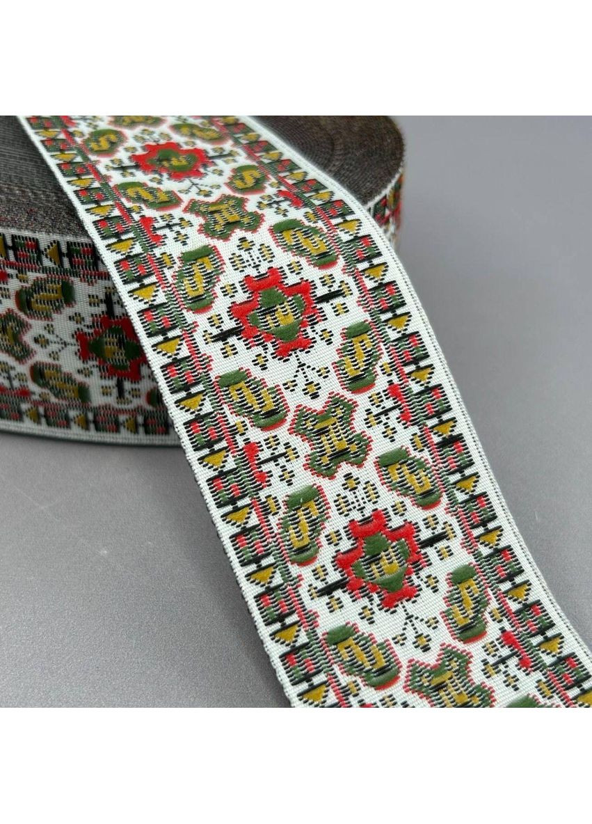 Тесьма с украинским орнаментом 40 мм - вышиванка мак Plus-plus (354797487)