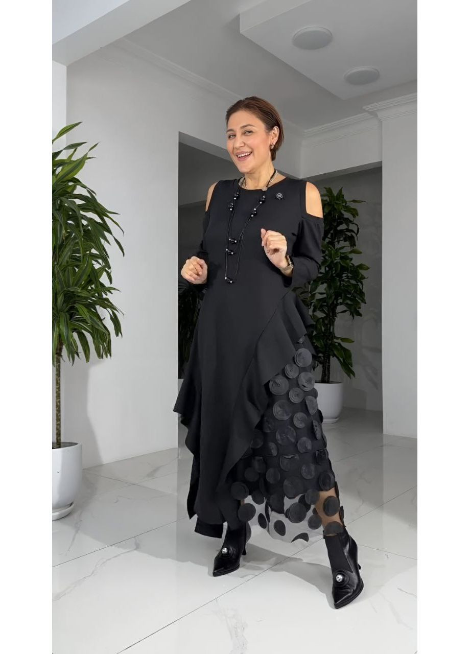 Чорна святковий, вечірня, кежуал жіноча сукня ефектна а-силует Style Point