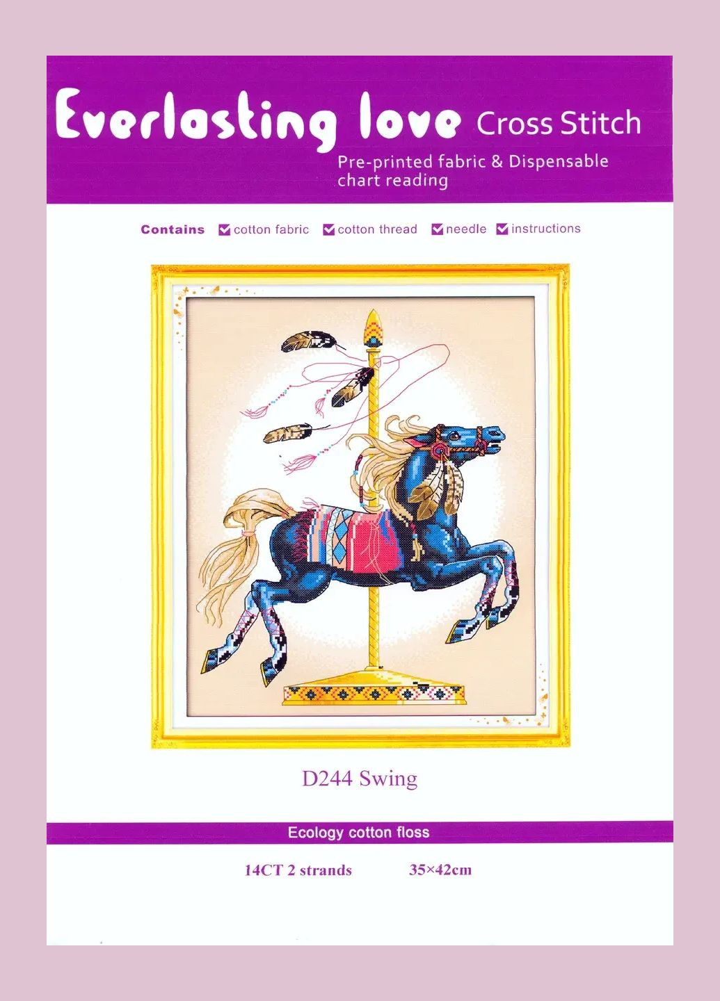 Набор для вышивания по нанесённой на канву схеме "Swing" . AIDA 14CT printed, 35*42 см Joy Sunday (313612927)