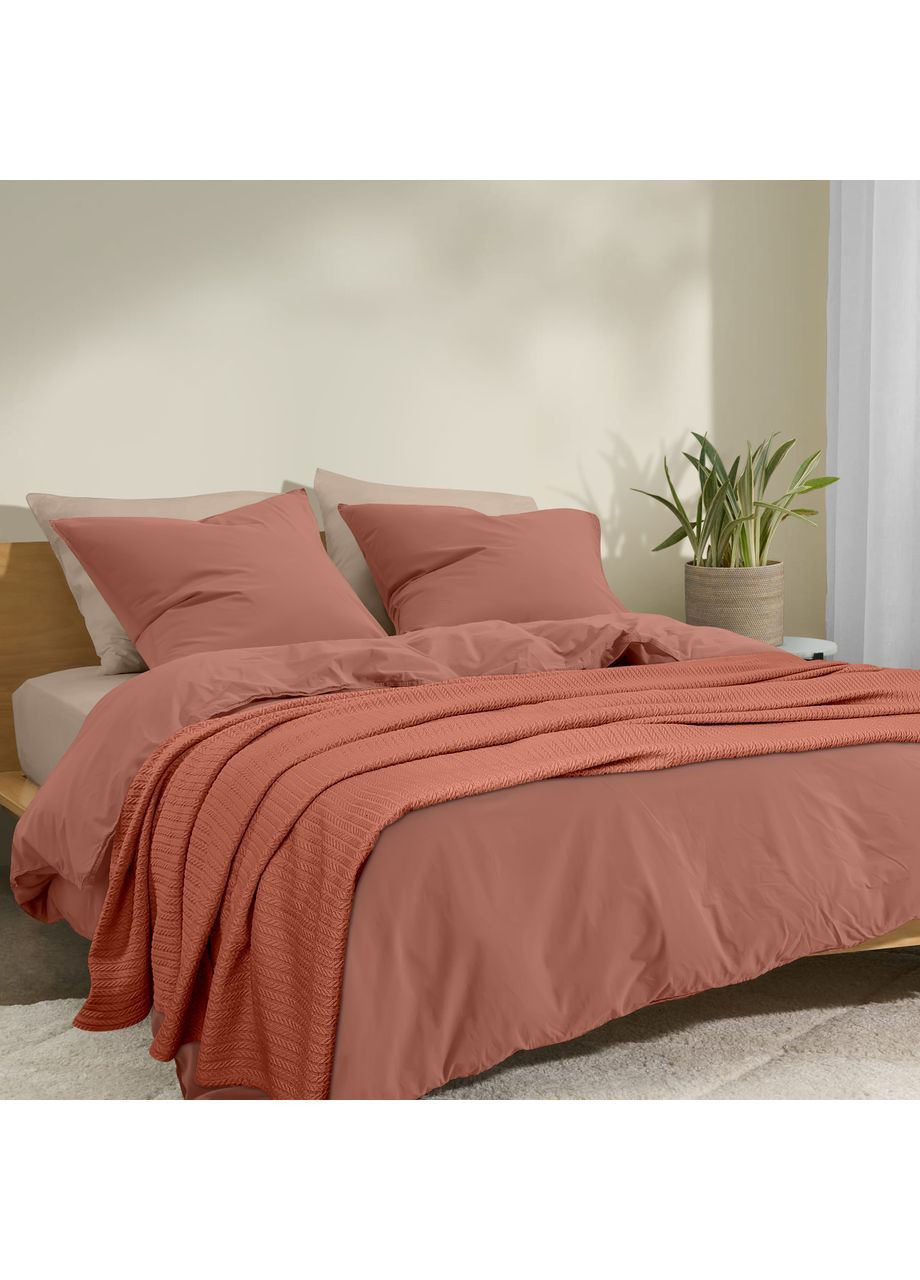 Плед-покривало косичка 160х230 см Amber Knitted Braid Помаранчевий Cosas (369668577)