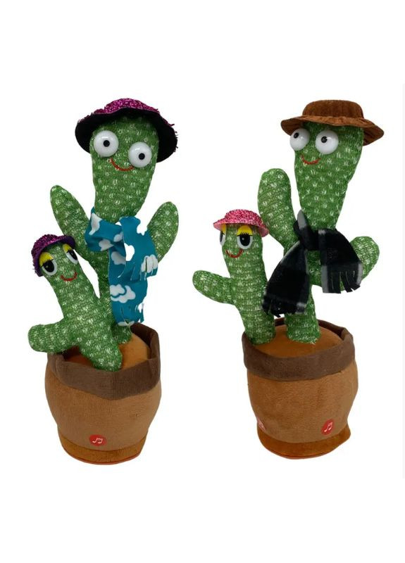 Танцующий плюшевый кактус – повторюшка музыкальный 120 зарубежных песен хитов с подсветкой и записью Fun Game (327797255)