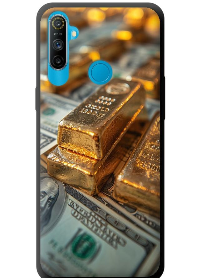 TPU чорний чохол 'Злитки та долари' для Endorphone Realme C3 (291131080)