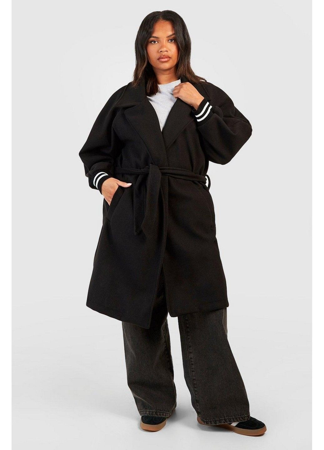 Черное демисезонное Пальто Boohoo