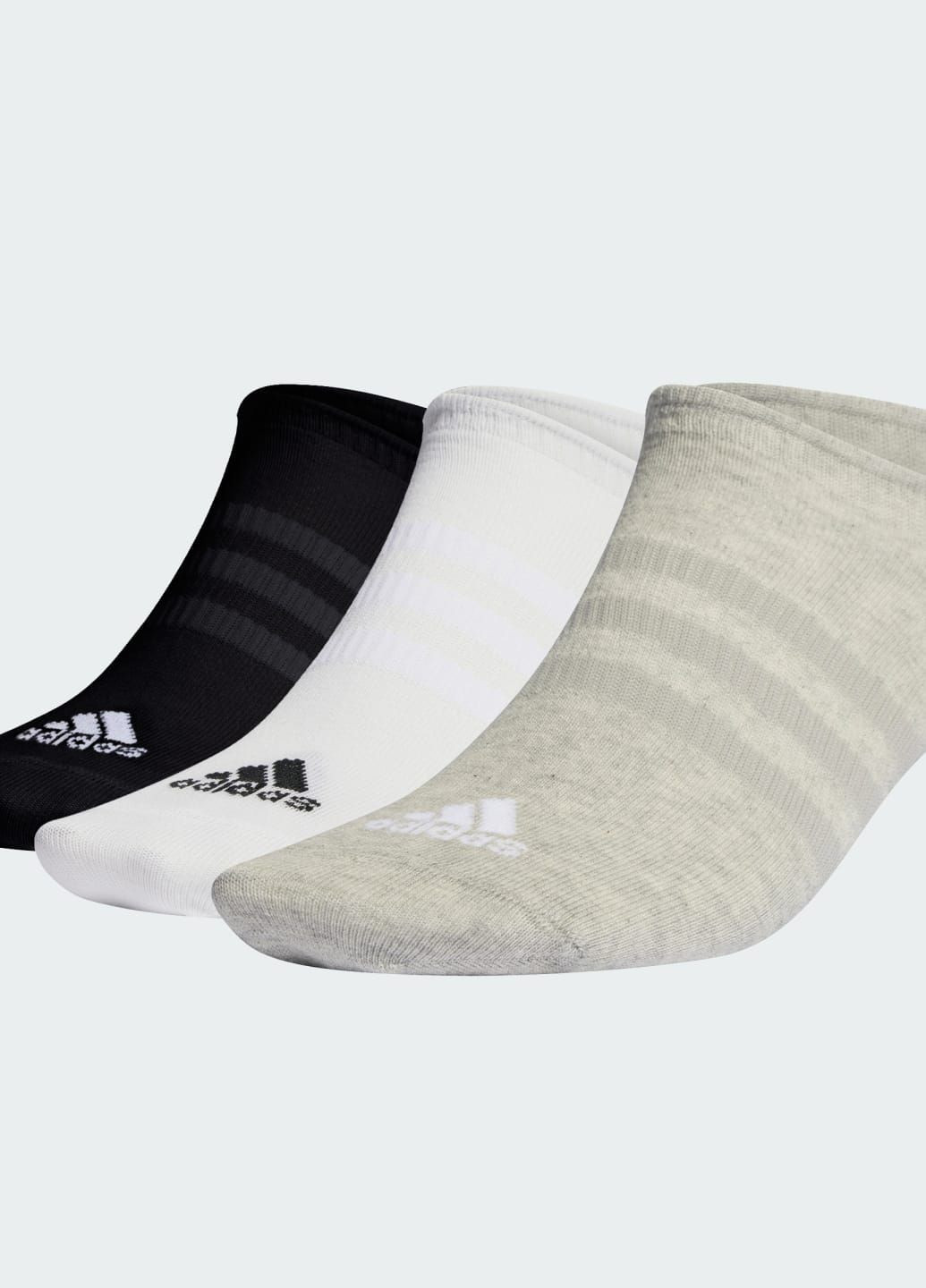 Три пары носков Thin and Light No-Show adidas (259636946)