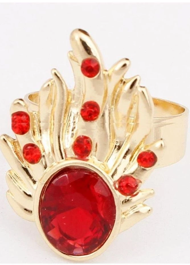 Кольцо в стразах, безразмерное Красное мерцание, 6565-1 No Brand (373403667)