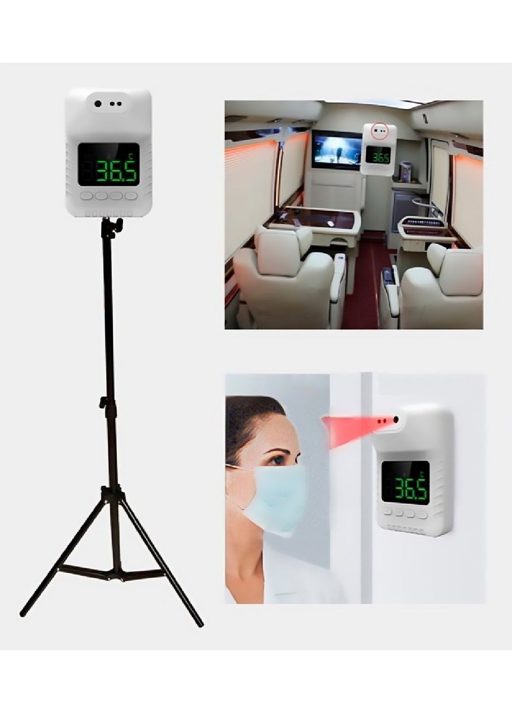 Бесконтактный инфракрасный настенный электронный термометр с голосовым уведомлением дисплеем 15х10х6 см (480033-Prob) Unbranded (328512103)