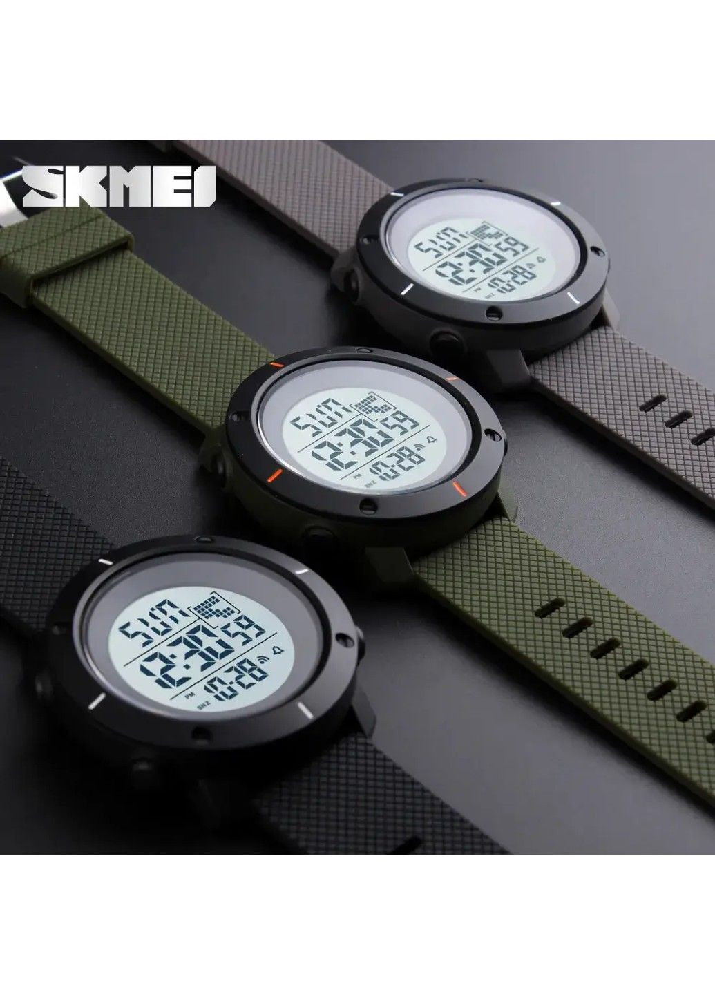 Чоловічий спортивний годинник 1213 dekker (Зелений) Skmei (314483123)