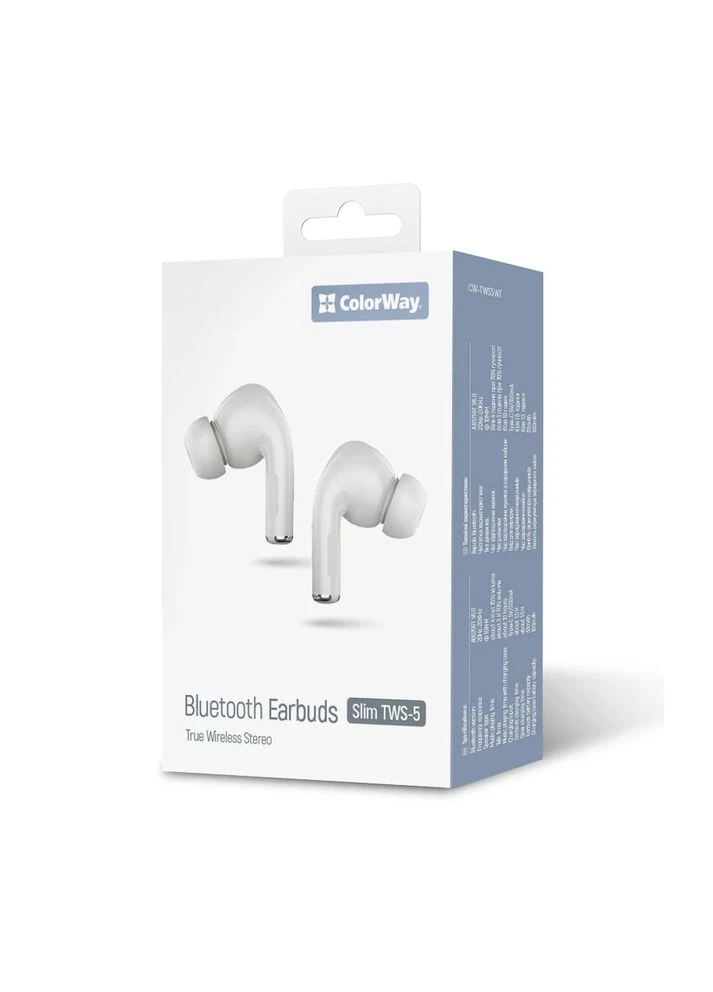 Bluetooth-гарнітура СolorWay Slim TWS-5 Earbuds White (CW-TWS5WT) Colorway (400816358)