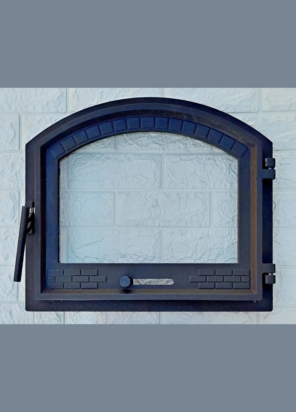 Дверки чугунные для камина с термостойким стеклом и регулятором поддува 42х49см + поддувочные 16x26см - комплект. Булат (317592344)