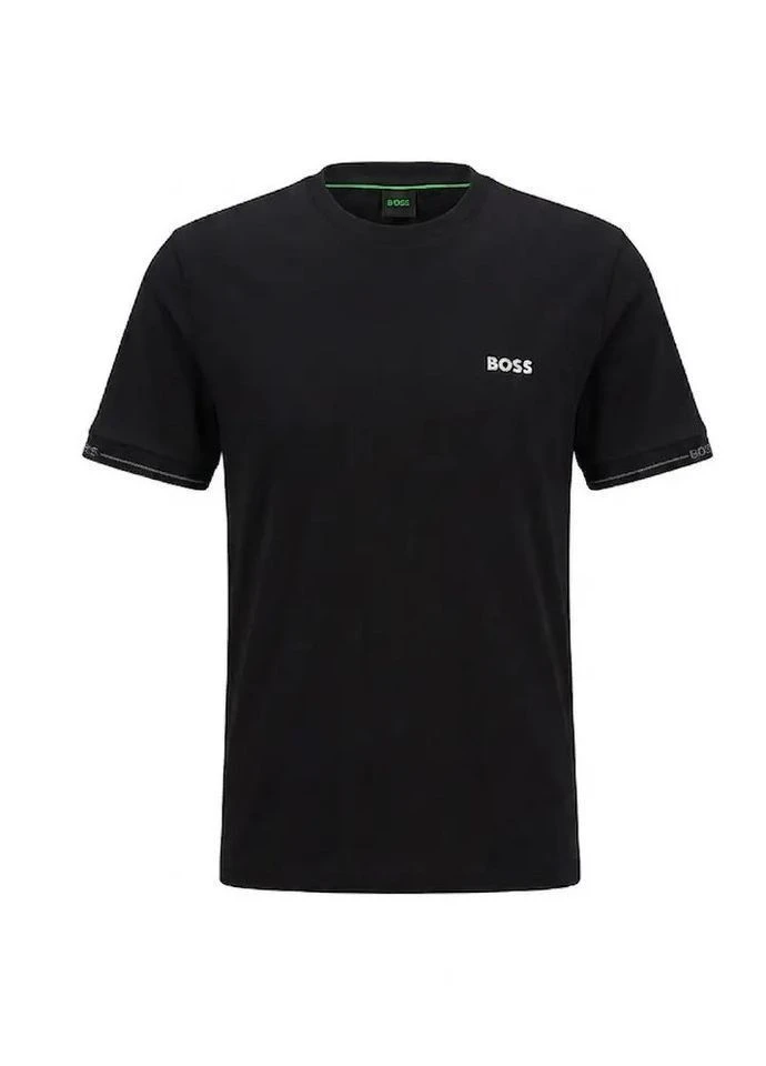Чорна футболка чоловіча з коротким рукавом Hugo Boss Relaxed-Fit
