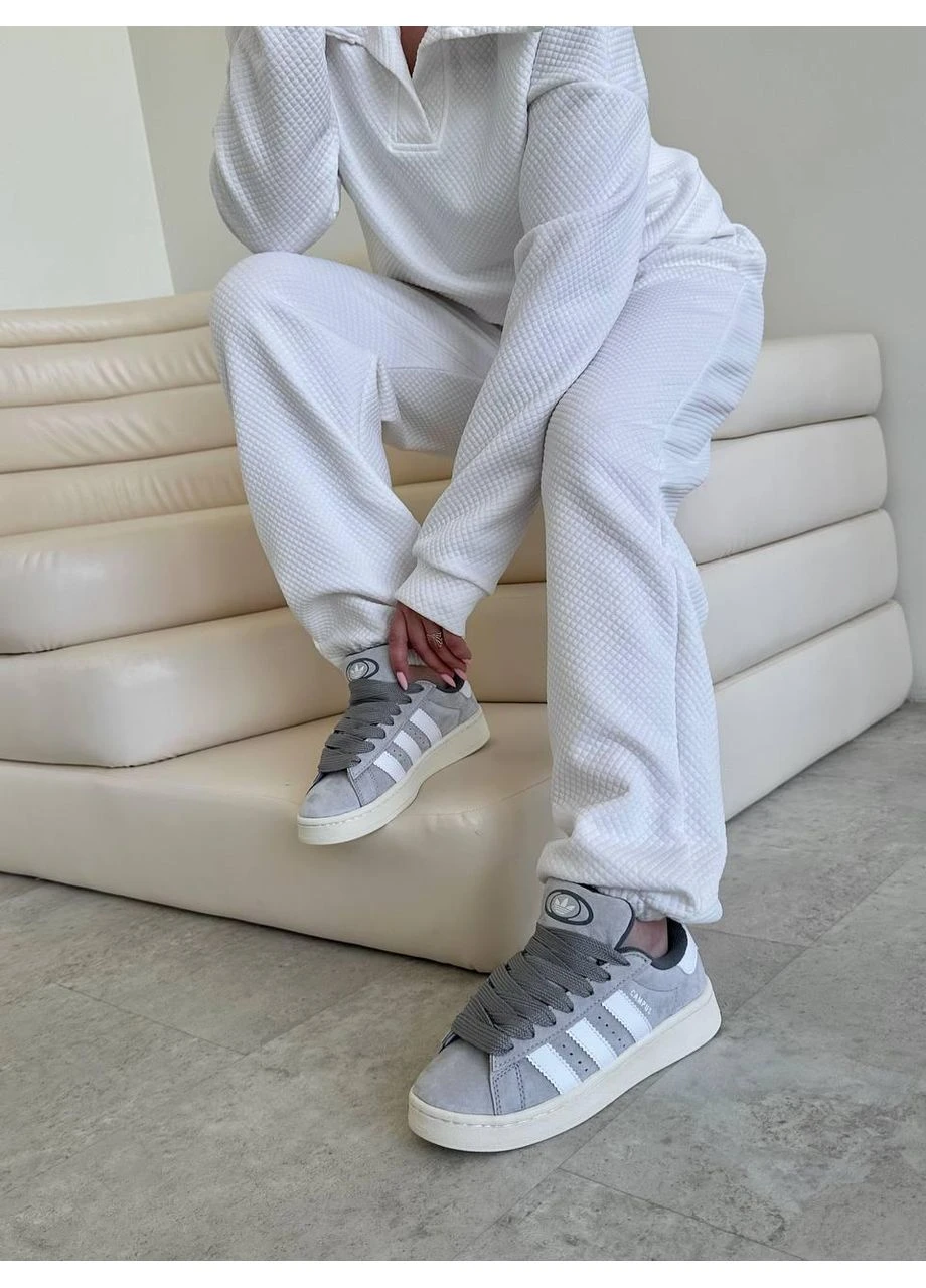КРОССОВКИ ЖЕНСКИЕ ADIDAS CAMPUS 00S LIGHT GREY WHITE АДИДАС КАМПУС БЕЛЫЕ No Brand белые демисезоны (391019195)