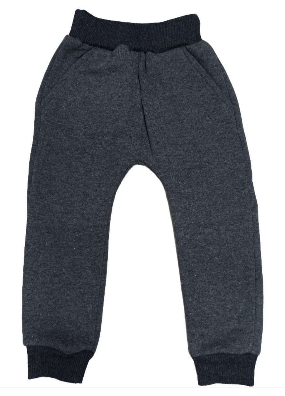 Сірий демісезонний костюм із начосом смайлик брючний Бома