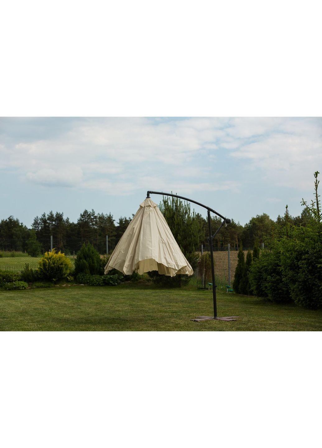 Садовый раскладной зонтик Garden (диаметр - 3 метра) с боковой стойкой, Белый Funfit (370621266)