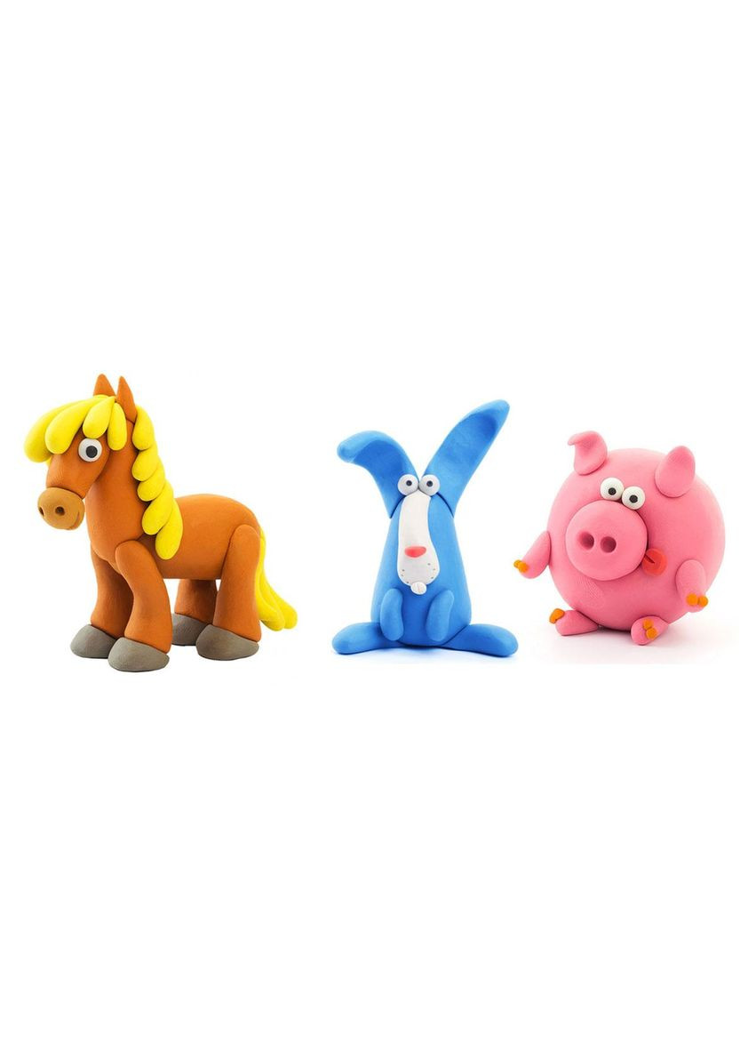 Набор самозатвердевшего пластилина ЛИПАКА — Поросенок, лошадка, кролик Lipaka (342123185)