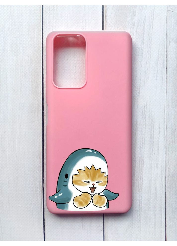 Матовий чохол на Xiaomi Redmi Note 10 Pro/10 Pro Max Рожевий:: Котик Акула (принт 376) CASE CONTROL (360693548)