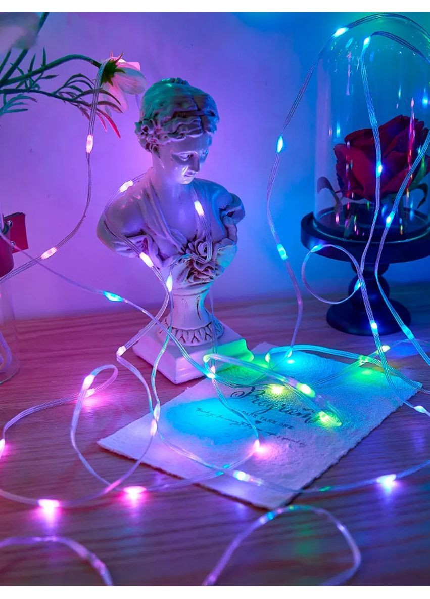 Светодиодная лента - гирлянда 10м RGB USB питание с приложением и пультом управления No Brand (370381441)