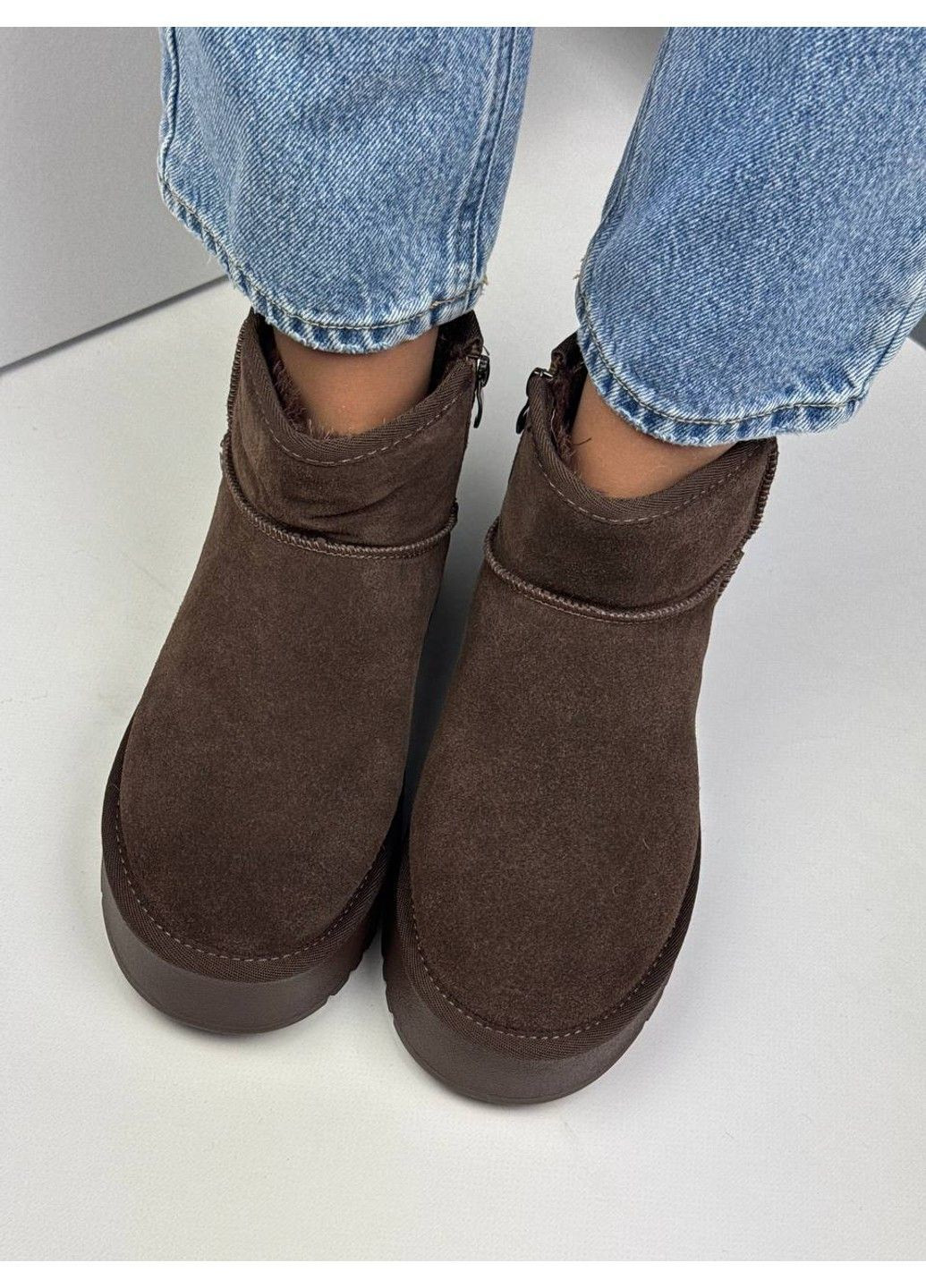 474 УГІ Коричневі Замшеві с блискавкою Hengji (367960233)