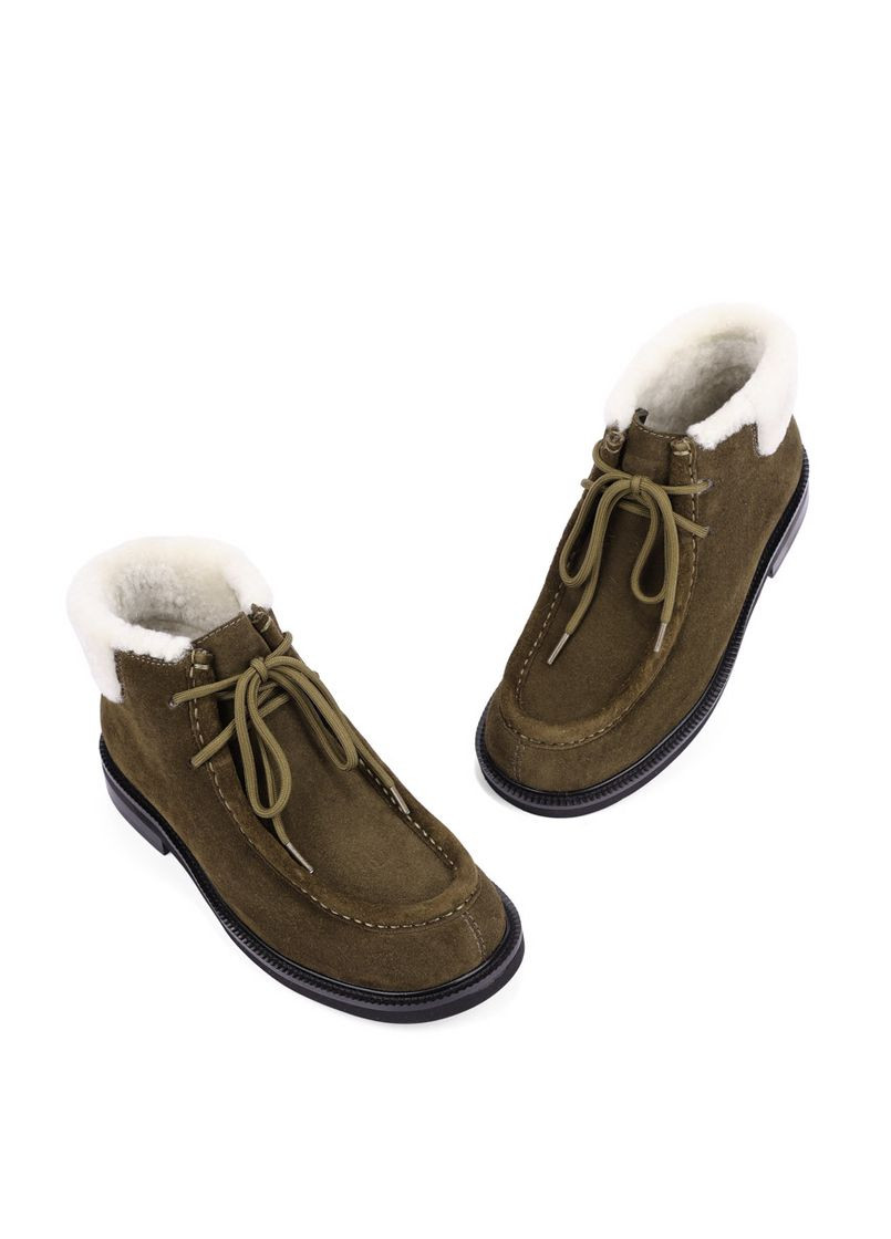 Жіночі Черевики S2055-1 Зелений Велюр MIRATON (368754129)