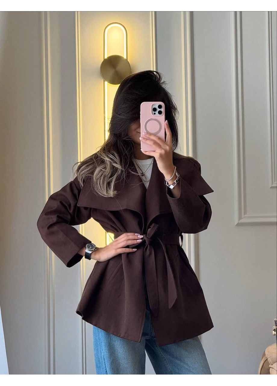 Тренч з підкладкою з котону меморі — заміри в описі DK/DL Мода без кордонів на зав'язках демісезон (361783288)