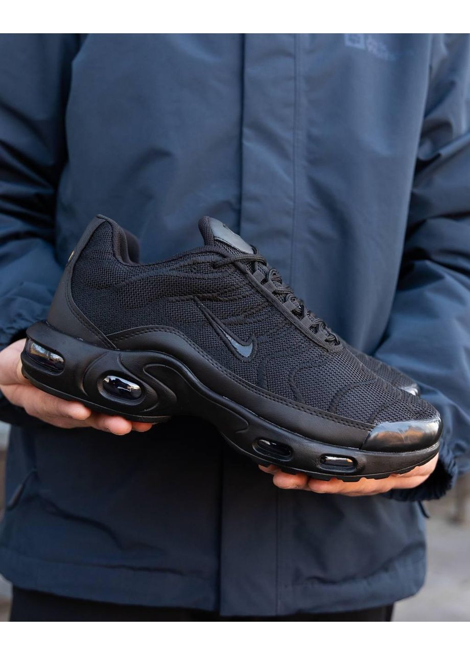 КРОССОВКИ ЖЕНСКИЕ NIKE AIR MAX TN BLACK НАЙК АИР МАКС ТН ПЛЮС No Brand чёрные демисезоны (367172181)