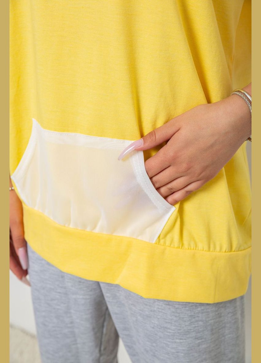 Желтая всесезон пижама женская с принтом,, Andi