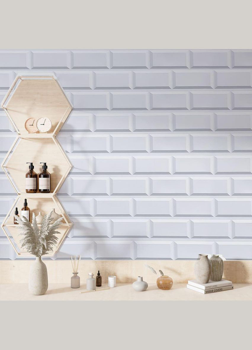 Декоративна ПВХ панель 960х480х4мм Біла клінкерна цегла SW-00001431 Sticker Wall (330606660)