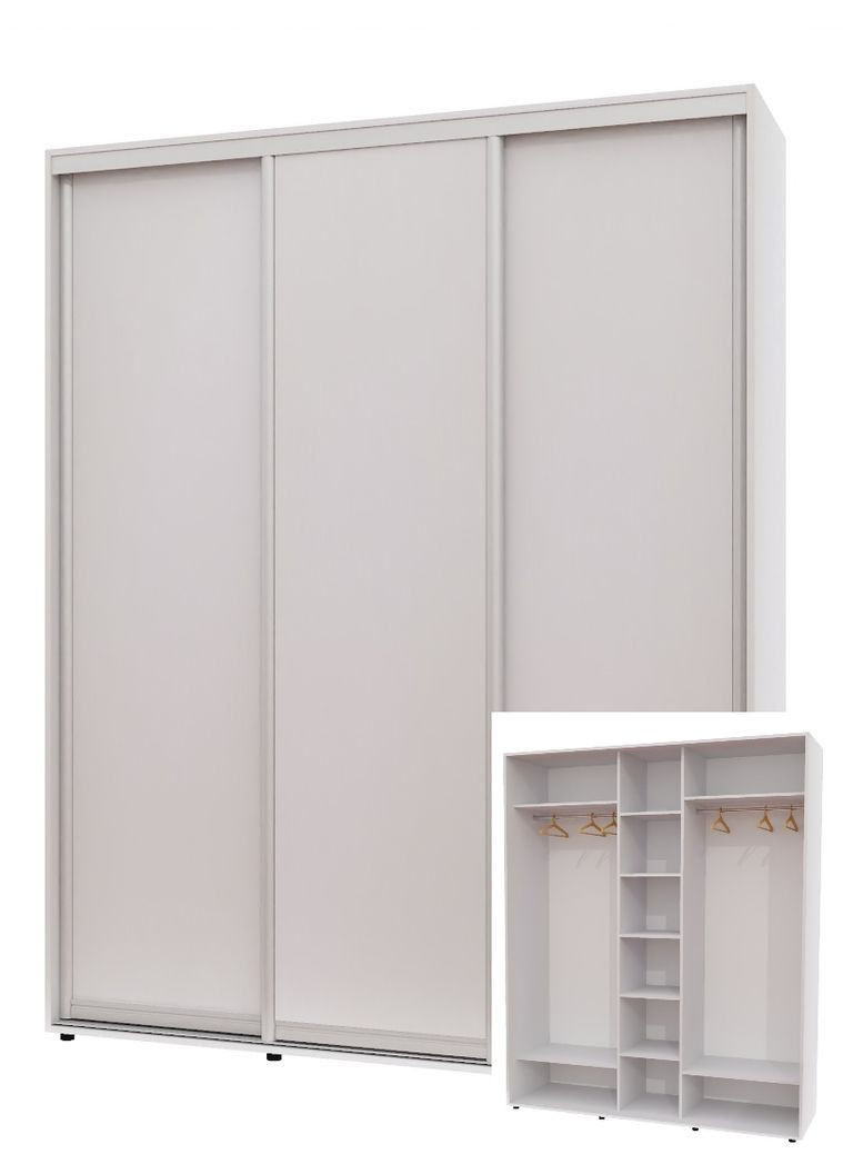 Шафа-купе тридверна 170*60*230 см Білий 3 двері ДСП ШК-04 Алекса (360478657)
