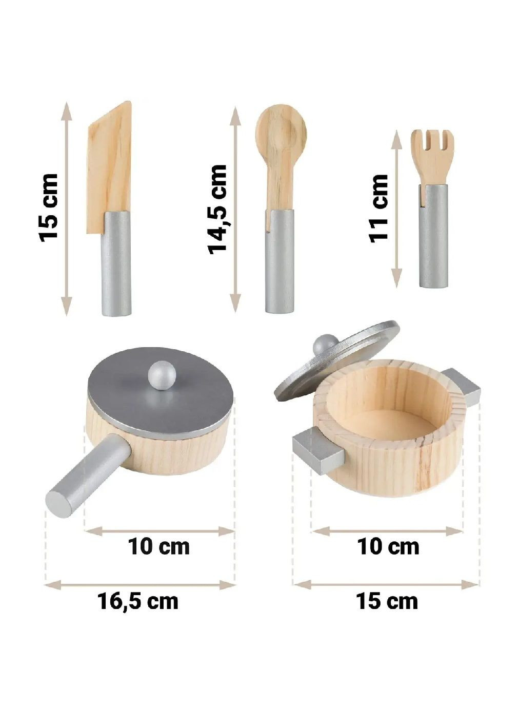 Детская игрушечная деревянная кухня игровой набор с посудой для детей девочек мальчиков 85х60х30 см (477145-Prob) Белая Unbranded (294908243)