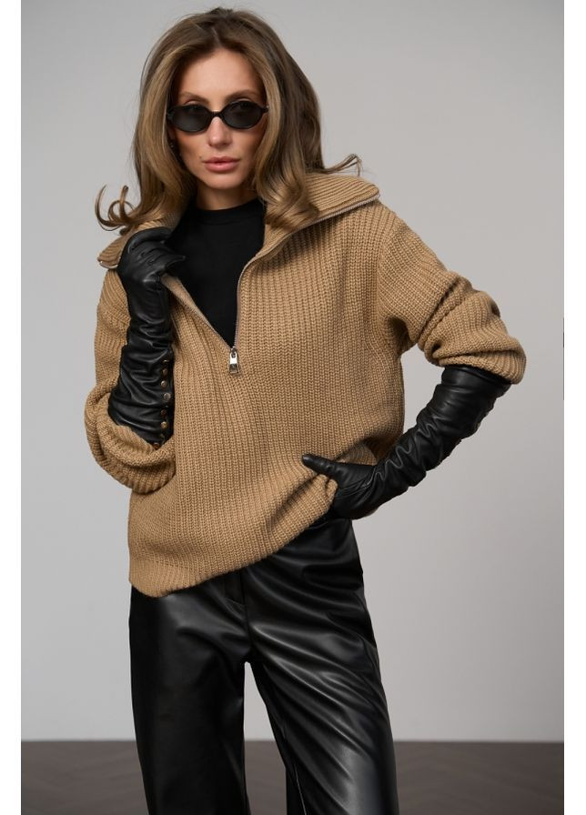 Пісочний светр на замку 2761 перлина Triko Bakh