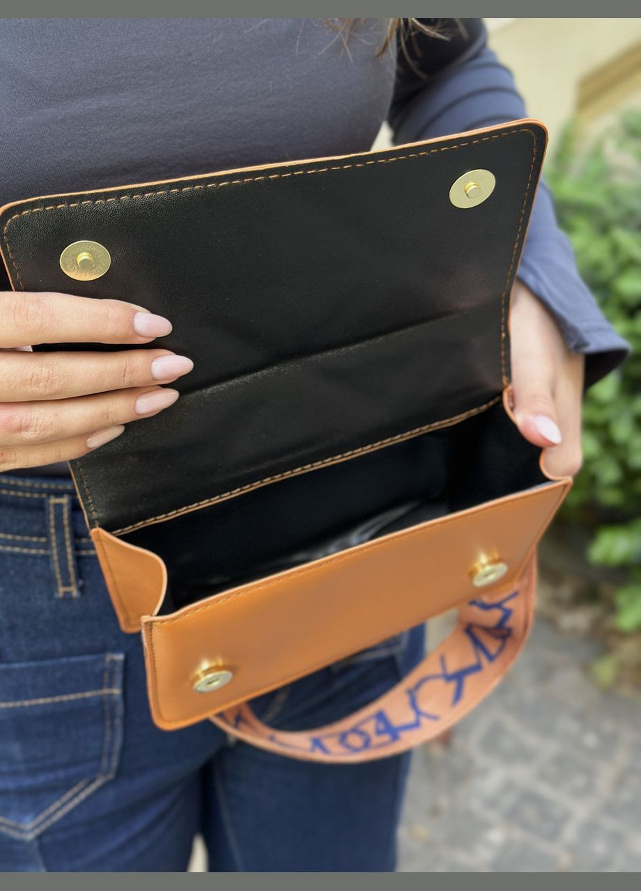 Жіноча сумка 10277 крос-боді на ремінці коричнева No Brand (299279366)