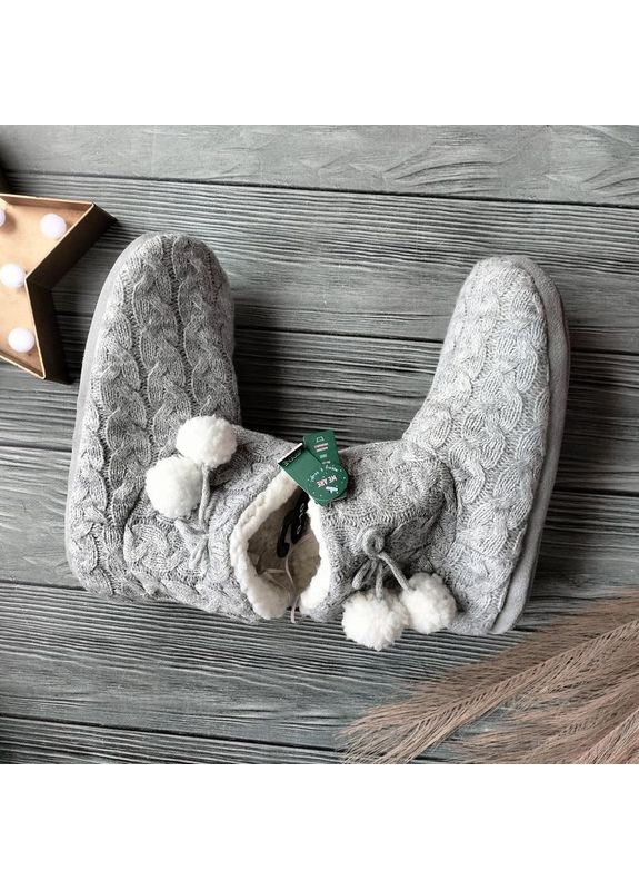 Серые домашние тапочки вязанные с эффектом памяти для женщины memory foam 9b-fw01326 Ardene