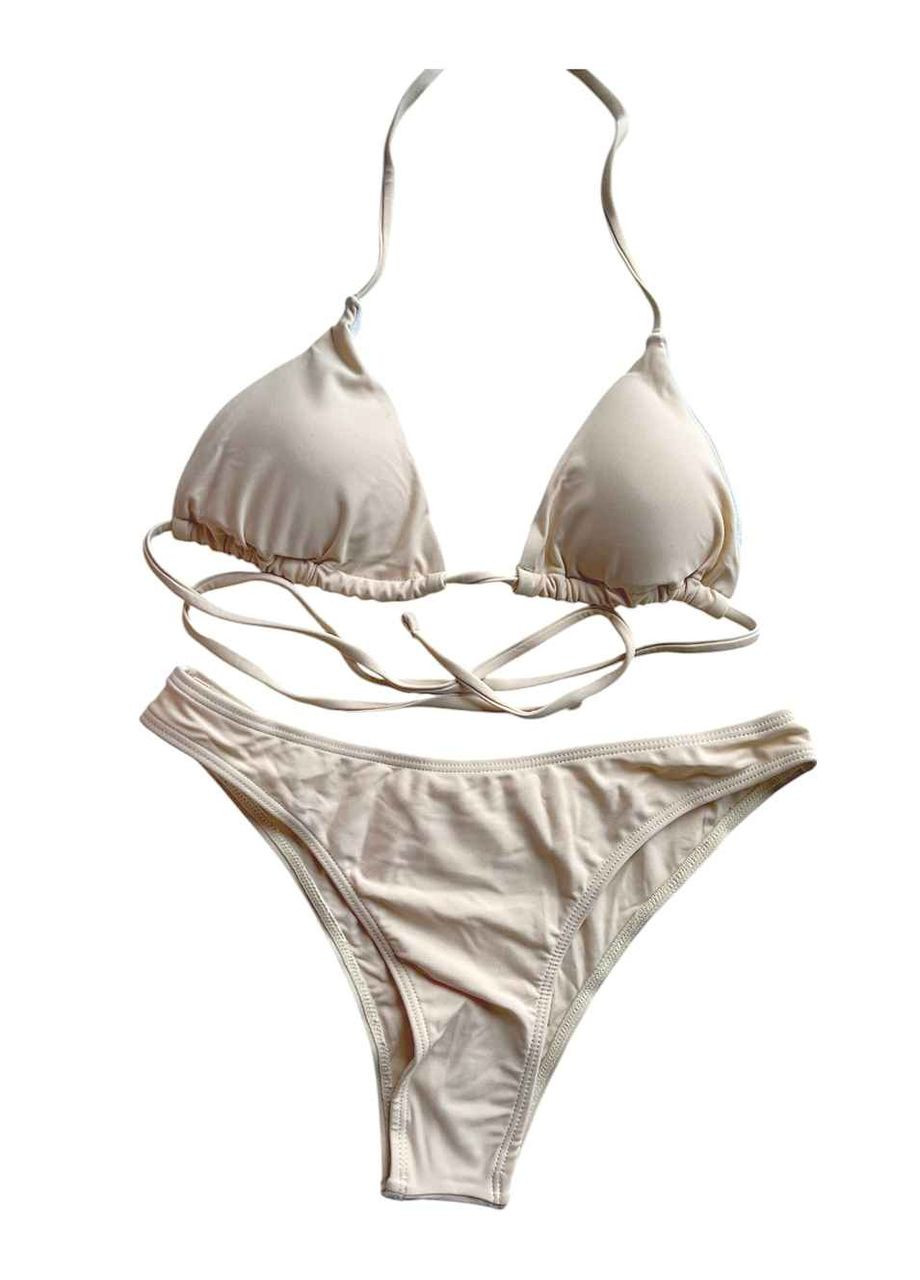 Бежевый демисезонный купальник раздельный бежевый+комбинезон раздельный No Brand 8063