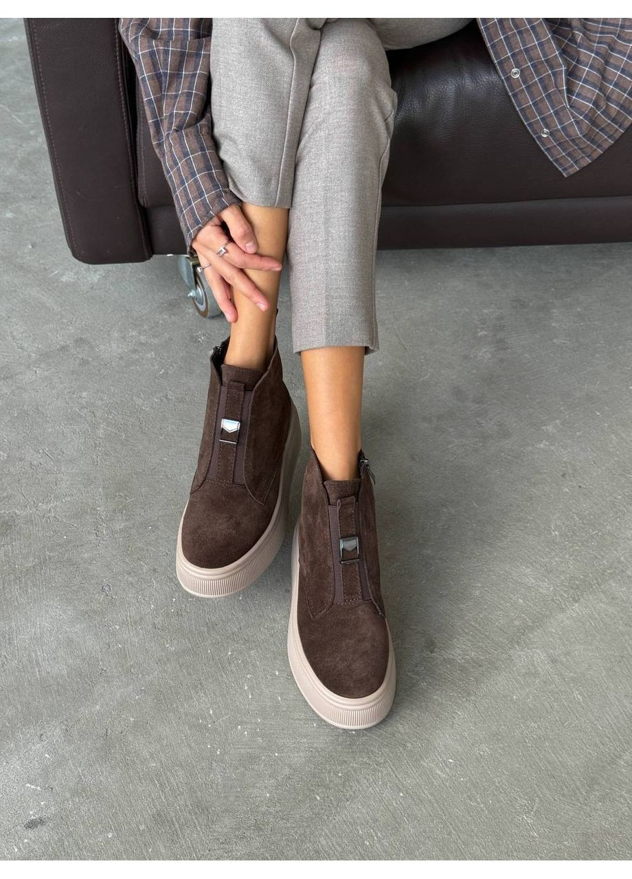 Зимние зимние ботинки No Brand из натуральной замши