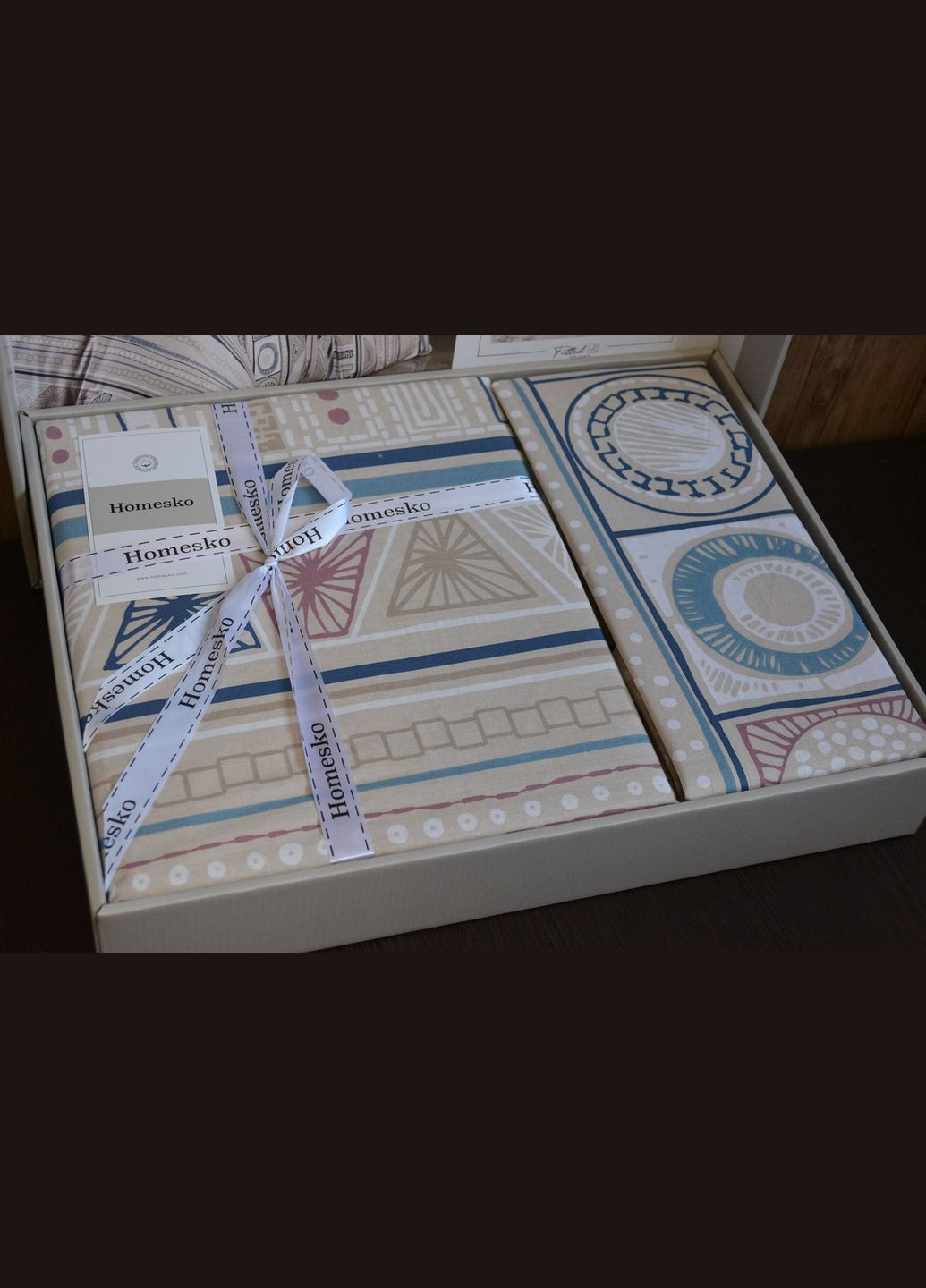 Постельное белье Homesko Ranforce 160 х 220 см Bohem Ekru First Choice (318381220)