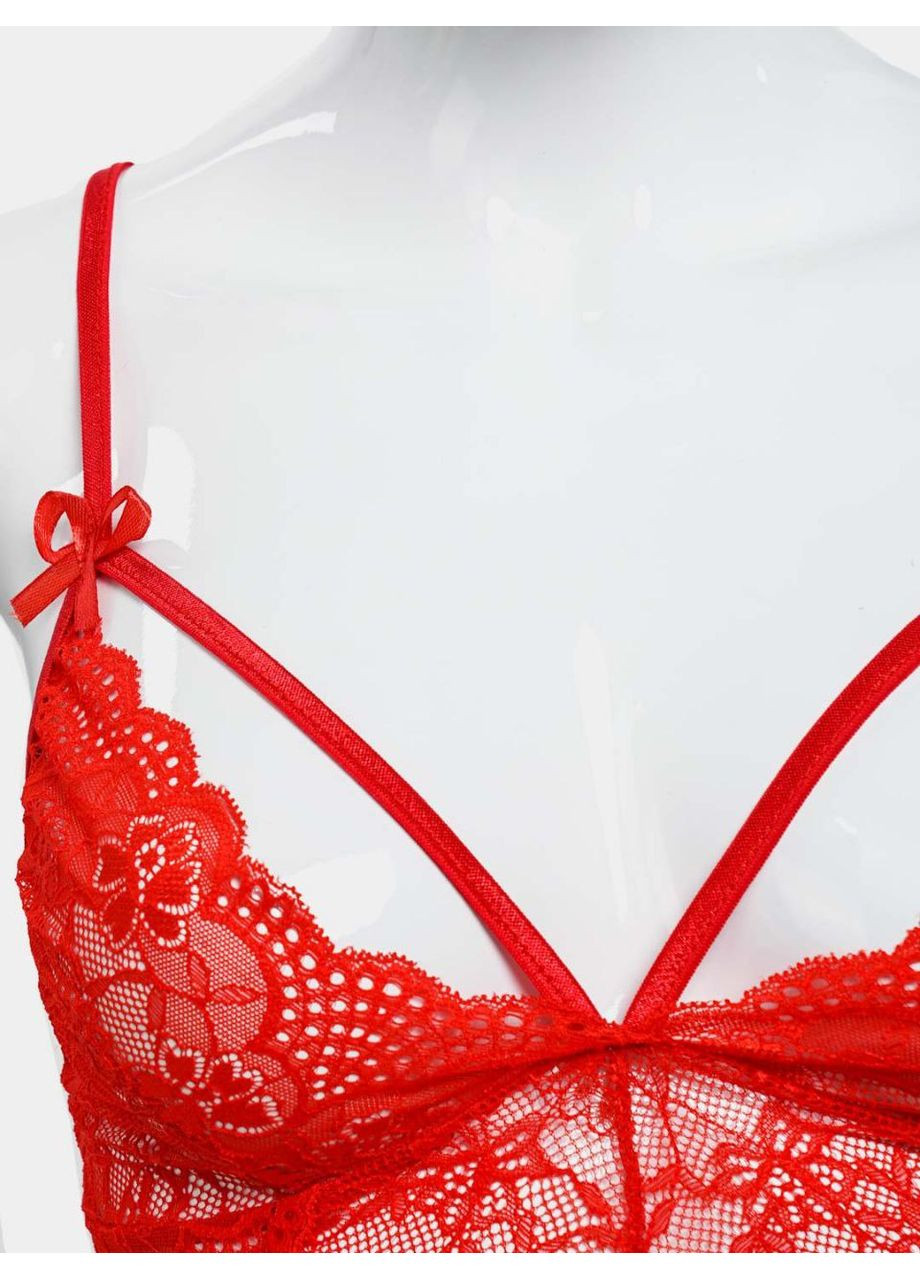 Мережевий пеньюар з розрізами "Grace" трусики стрінги в комплекті колір чорний No Brand Грація (315041041)