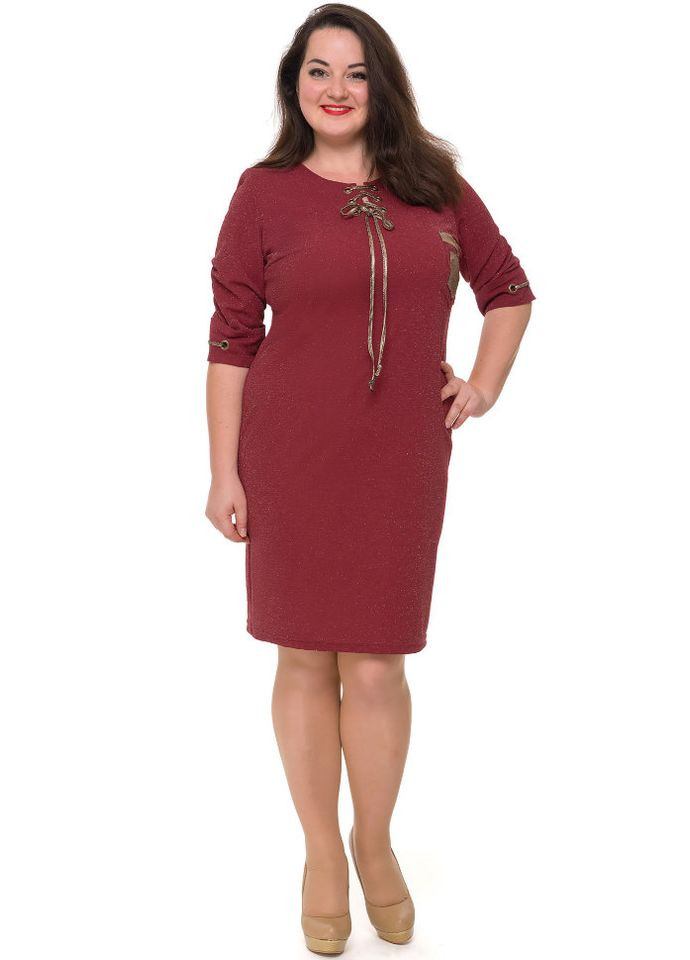 Бордовое платье 14197-1 Alenka Plus