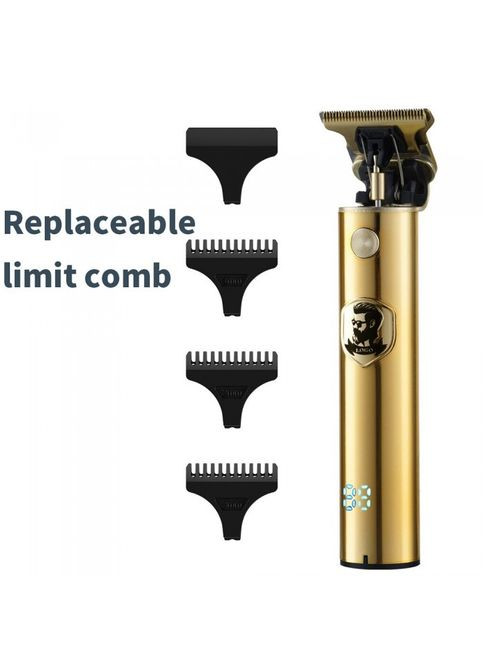 Триммер аккумуляторный для стрижки волос и бороды HC-228 с LED дисплеем + 3 насадки Золотой MDR No Brand (371794316)