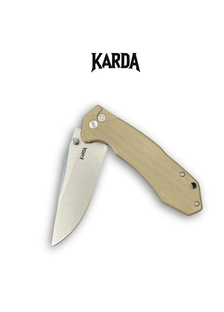 Ніж Складаний Karda J278 Clip Point Desert No Brand (376892439)