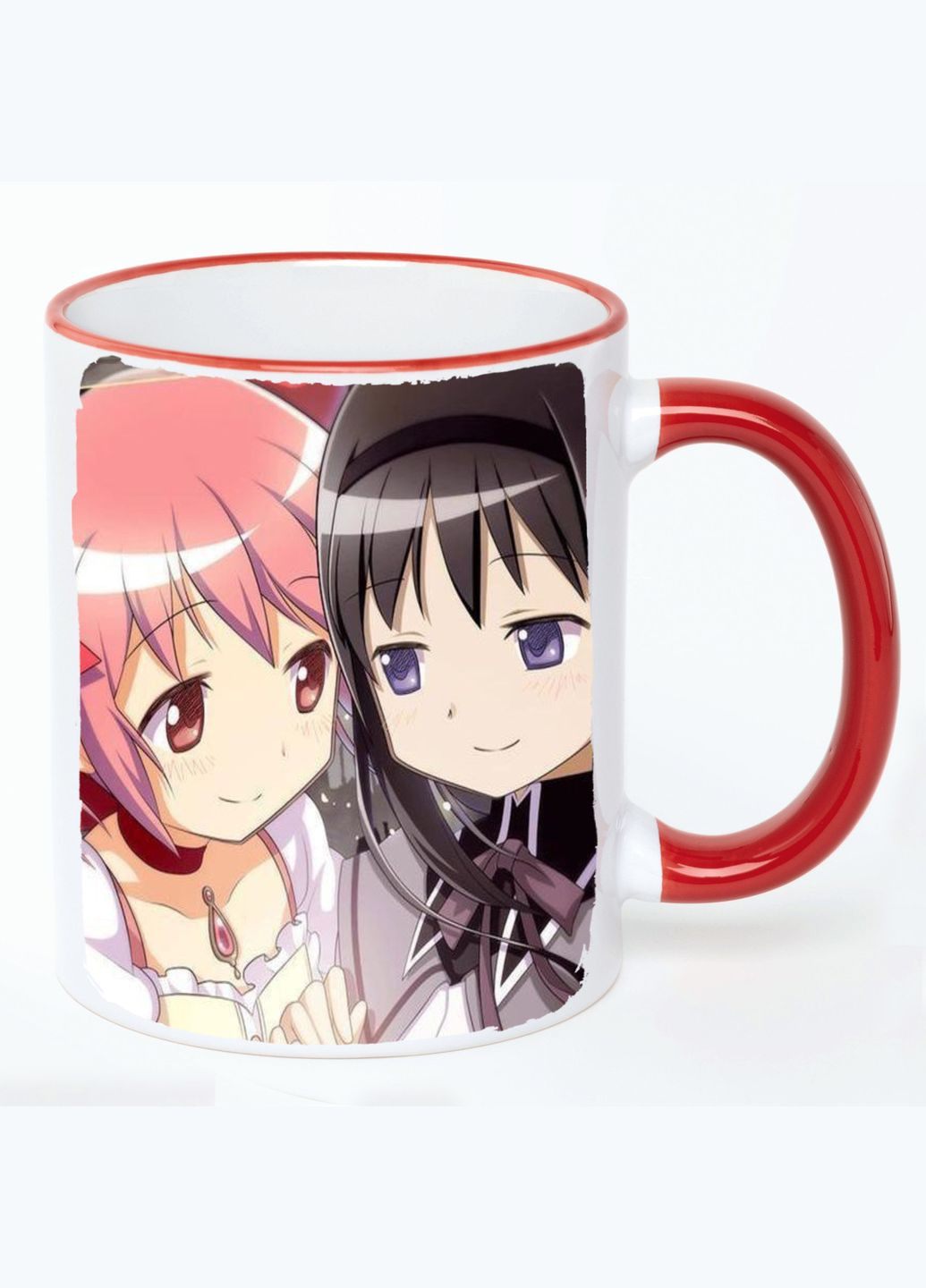 Чашка Волшебница Мадока Магика Аниме #001 (кружка, кружка) Белая с Красной ручкой 330 мл No Brand (322712427)